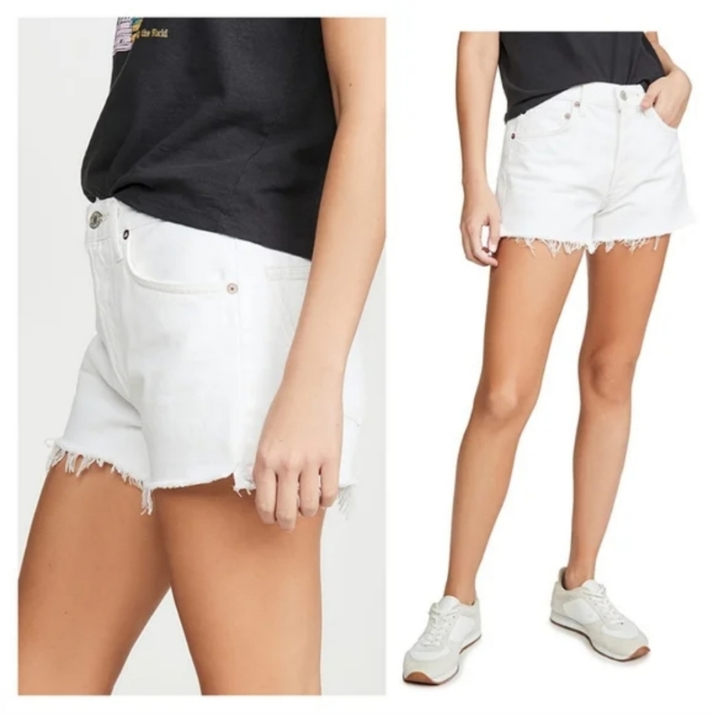 Agolde Parker Jean Shorts Tissue White - Picture 2 of 11